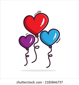Art illustration icon logo valentine day symbol love romance february design colorful of balloon heart