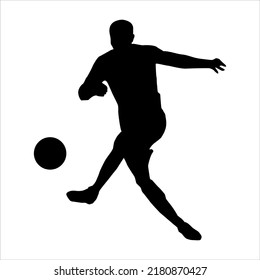 ilustración icono deporte logo diseño de fútbol símbolo clipart acción de fútbol cuando acción de disparar la pelota