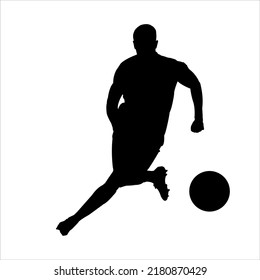 art illustration icon sport logo soccer design concept clipart symbol football action when action of skill dribbling run with ball 