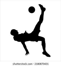 art illustration icon sport logo soccer design concept clipart symbol football action when action of shoot ball with bycicle kick