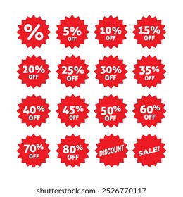 Art Illustration label discount collection on red color