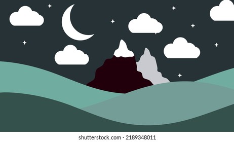 Art illustration landscape view design concept cartoon flat of scenery nature