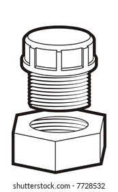 art illustration of a lid and a locking with rusk