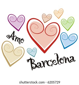 art illustration: i love barcelona