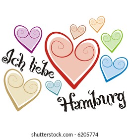 art illustration: i love hamburg