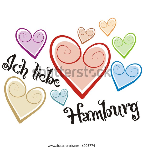 Art Illustration Love Hamburg Stock Vector Royalty Free