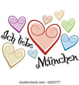 art illustration: i love munich