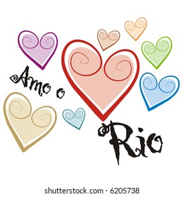 art illustration: i love rio de janeiro