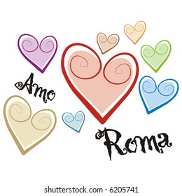 art illustration: i love rome