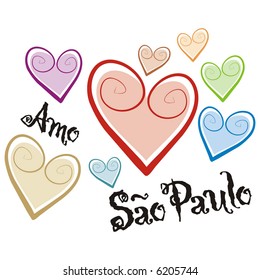 art illustration: i love sao paulo