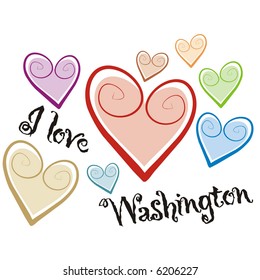 art illustration: i love washington