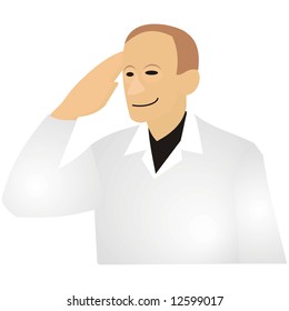 art illustration of a man giving a salute
