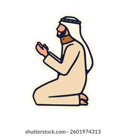 Art Illustration muslim arabic style pray