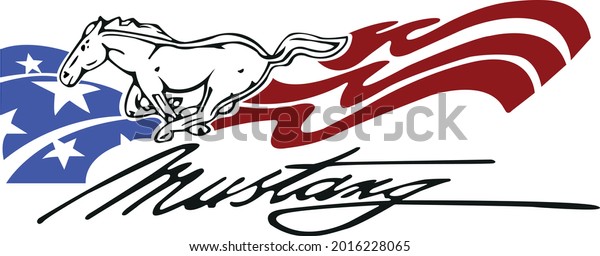 mustang emblem drawing