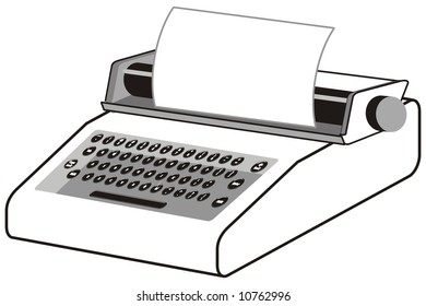 art illustration of an old typewriter