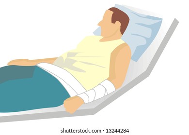 art illustration of a patient in a bed