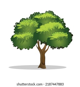 Art Illustration Muster Nahtlose Symbol Symbol botanische Logo-Pflanzen von realistischen Bäumen