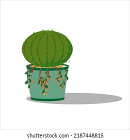 Art Illustration Pattern Seamless symbol icon botanical logo of realistic plant in pot 