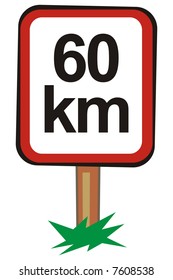 art illustration of a plate with information about km