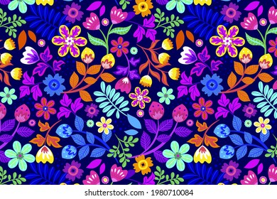 Art illustration: rough grunge tropical leaves filled with marble texture, doodle elements background. Abstract palm, monstered leaf in retro vintage colors, vector seamless .floral pattern EPS 10 
