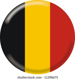 art illustration: round medal with the flag of belgium