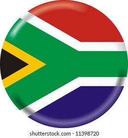 art illustration: round medal with flag of south africa