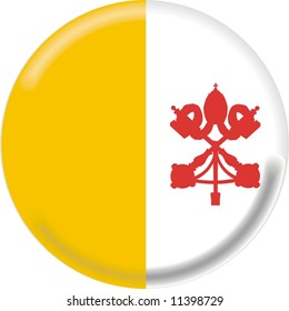 art illustration: round medal with flag of vatican city