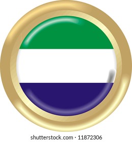 art illustration: round medal with flag of sierra leone
