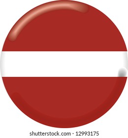 art illustration: round medal with the flag of latvia