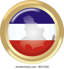art illustration: round medal with the flag of serbia & montenegro