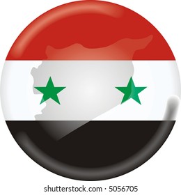 art illustration: round medal with map and flag of syria