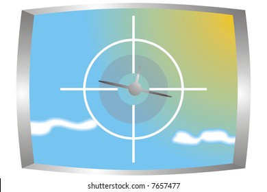 art illustration of a screen with a weapon