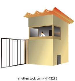art illustration: sentry box of a residence or company