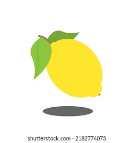 Art illustration sign logo fruits vector symbol icon of lemon leaf