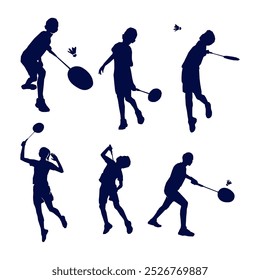 Art Illustration silhouette children playing badminton