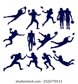Art Illustration silhouette player american football collection