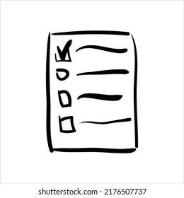 art illustration sketch abstract hand draw vector symbol icon of paper check box