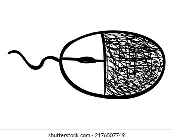 art illustration sketch abstract hand draw vector symbol icon of mouse pad