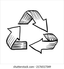 art illustration sketch abstract hand draw vector symbol icon of arrow infinity