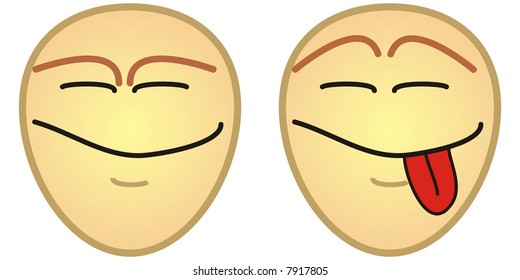 art illustration of a smiling face without hair