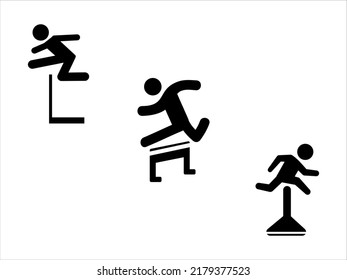 ilustración de arte icono de icono de diseño concepto de silueta vectorial lotipo de elemento aislado conjunto de salto alto