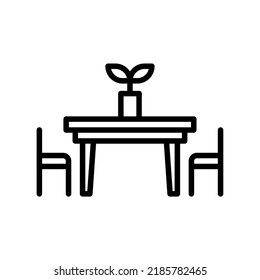 Art illustration symbol icon furniture logo household design sketch hand draw of dining table