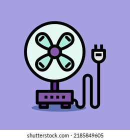 Art illustration symbol icon furniture logo household design colorful home decor of electric fan