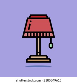 Art illustration symbol icon furniture logo household design colorful home decor of night lamp