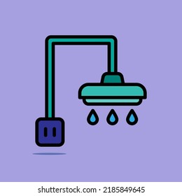 Art illustration symbol icon furniture logo household design colorful home decor of shower