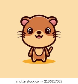 Art illustration symbol icon mascot animal cute design concept of weasel