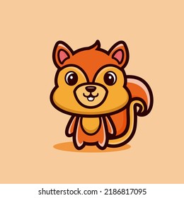 Art illustration symbol icon mascot animal cute design concept of squirrel chipmunk