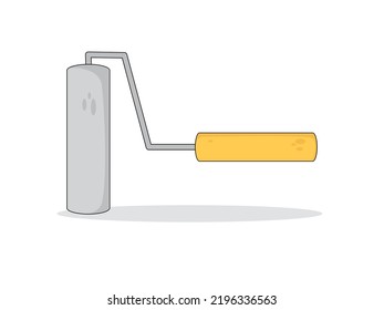 Art illustration symbol icon object work tools design handy worker logo of paint roller