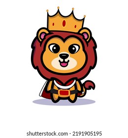 Art illustration symbol mascot character animal design kawaii lion costume equipment of the king