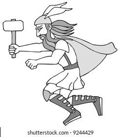 art illustration of thor, the god of thunder